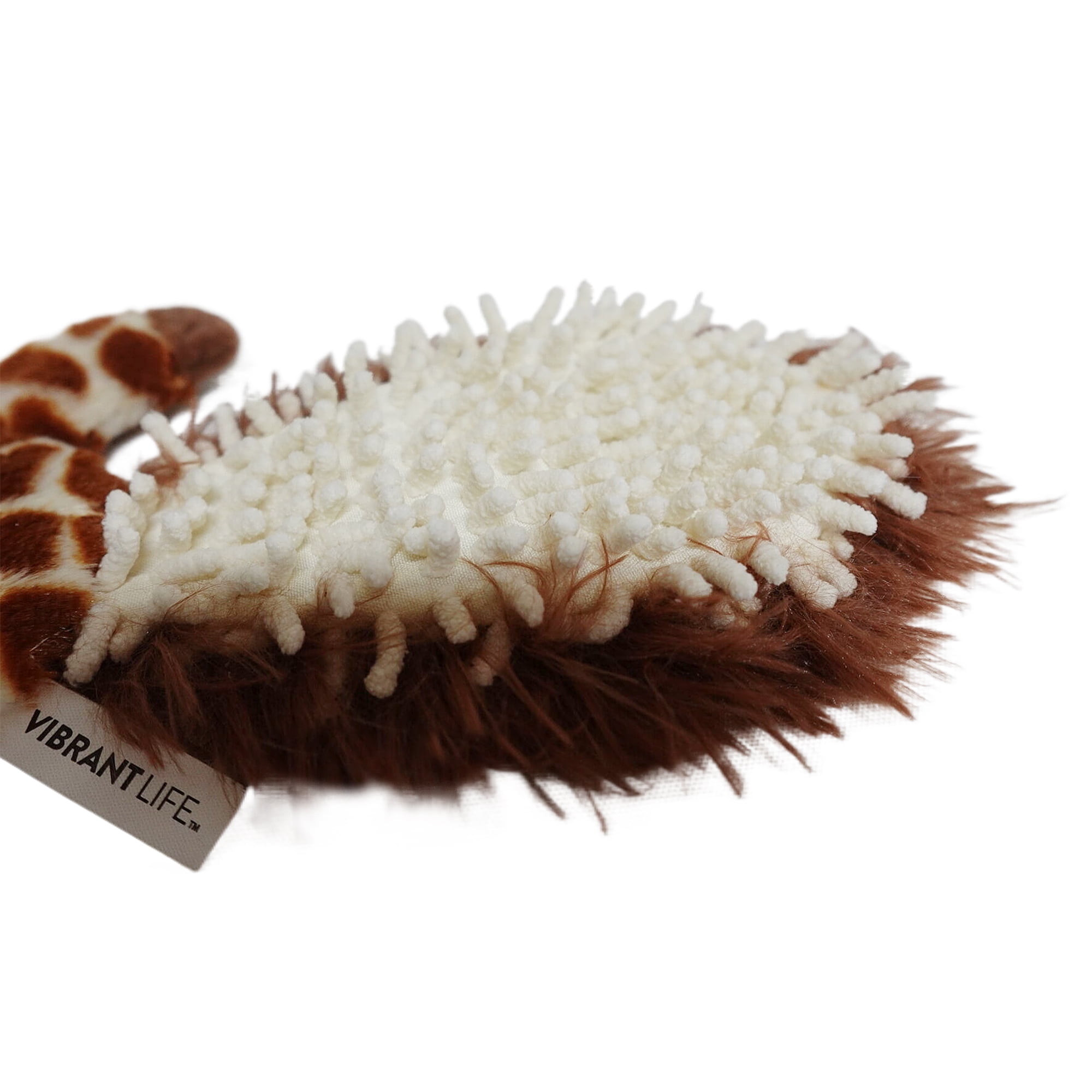 Vibrant Life Giraffe Snuggle Tail, Dog Toy Chew Level 3, Brown, Stuff Less, Polyester