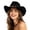Black, variant on Wide Brim Western Cowboy Hat For Outdoor Rolled Brim Festival Fedora Beige