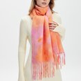 thumbnail image 5 of Women’s Tie-Dye Scarf Soft soft cozy-Like Winter Wrap Long Lightweight Shawl with Tassel Fashion Scarves,E, 5 of 5