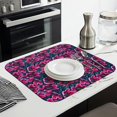 thumbnail image 2 of Microfibre Drying Mat for Kitchen Flower Wallpaper Dish Drying Drainer Mat Absorbent Pioneer Drying Mat Washing Up for Glass, Plate & Cup 16inch X 18inch, 2 of 6