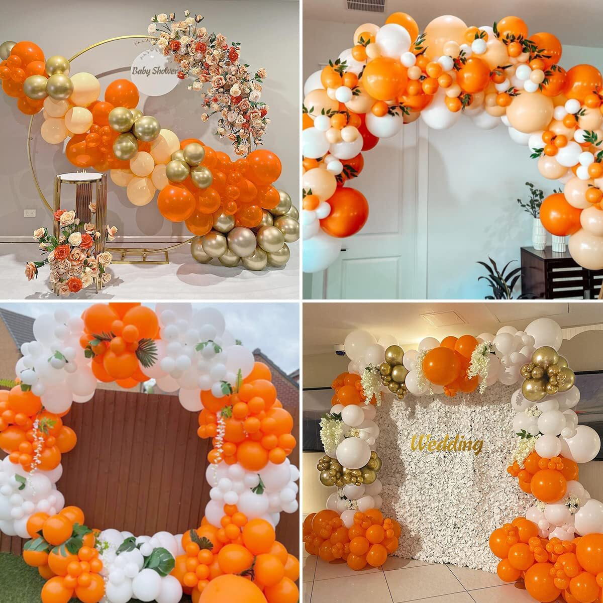 103pcs Matte Orange White Doubled Gray Balloon Garland Arch Kit Halloween  Decoration Wedding Supplies Baby Shower Birthday Party Decor - .de