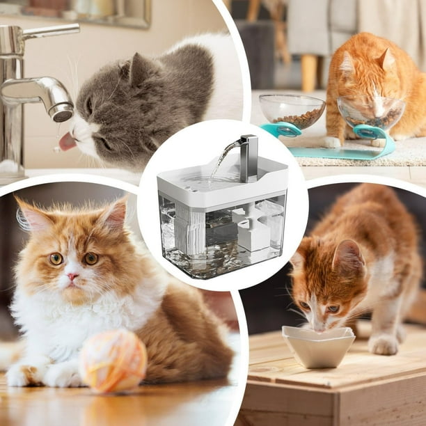 Bebedero móvil inteligente para gatos, bebedero silencioso de gran capacidad con circulación de agua, comedero automático para mascotas, dispensador de agua para gatos y bebedero pequeño.