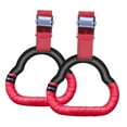 thumbnail image 1 of Colaxi Gymnastics Rings Exercise Rings Multifunction Children Adjustable Strap Gift Gym Rings Training for Workout Fitness Equipment Red 1m Webbing, 1 of 7
