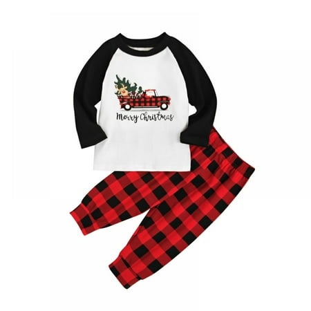 

Christmas Car Christmas Tree Fawn Print Family Matching Pajamas Women Cotton Jammies Men Clothes Sleepwear Long Sleeve Pjs