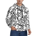 thumbnail image 2 of Picia Hand Drawn Snake Pattern Casual Men's Hoodie - Lightweight Hooded Sweatshirt with Kangaroo Pocket, Comfortable Pullover for Everyday, Travel-3X-Large, 2 of 7