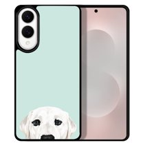 WIRESTER Shockproof Soft Rubber Cover Case for Samsung Galaxy S25 Edge 6.7 inch 2025, White Labrador Retriever Dog On Aero Blue Background