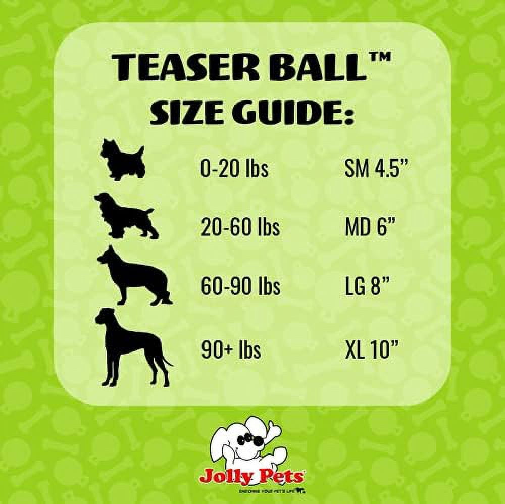 Jolly Pets Teaser Ball 8 inch Red  Hard Plastic plus Squeaker Toy for Dogs