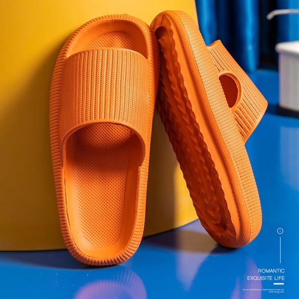 Cool Pantuflas Antideslizantes Casa Parejas Pantuflas Elásticas para Caminar (Naranja 44-45) Tmvgtek Para Estrenar