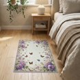 thumbnail image 3 of ODIKA 2'x3' Washable Throw Rug Bathtub Shower Vintage Butterfly Delicate Botanical Border Backing for Hallway, Study Room, Non-Slip Low Profile, Flatwoven, 3 of 7