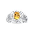 thumbnail image 1 of RYLOS Men's Rings Sterling Silver Rings Classic Designer Style 9X7MM Oval Gemstone &  Diamond Ring Citrine November Birthstone Rings For Men Size 13, 1 of 7