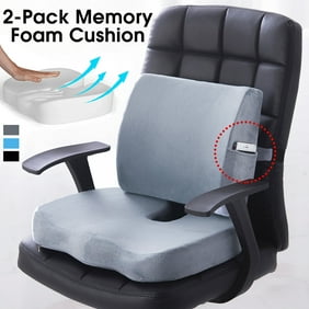 Plixio Memory Foam Lumbar Back Support Pillow And Seat Cushion For