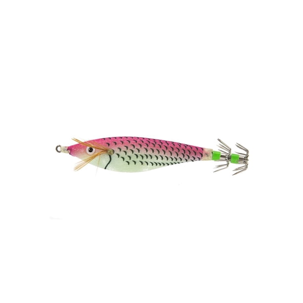 Soidarity Cebo falso de 8cm con anzuelos de calamar, señuelos de pesca de camarón de simulación, buena dureza, penetración de agua profunda al aire Pescar Rosado Soidarity OD024169-02