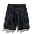 thumbnail image 2 of HOOMEUMY Men's Cargo Shorts Bermuda Camouflage Pockets Multi-Pockets Stretch Loose Fit Summer Beach Shorts Black S, 2 of 4