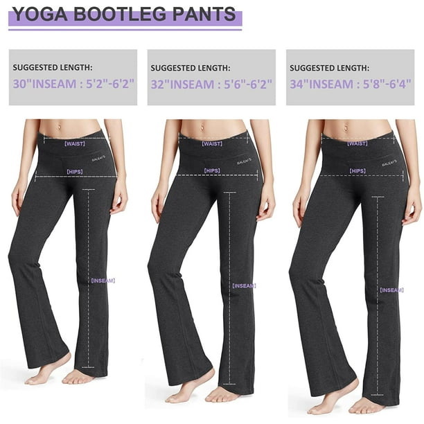 Women's Yoga Pants Bootcut Pants Bootleg Activewear Pants Inner Pocket Mid  Waist Flared Pants Wide Leg 