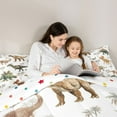 thumbnail image 5 of Castle Fairy Kawaii Animal Dino Queen Comforter Set,Cute Dinosaur Bedding Comforter Set, 5 of 8