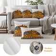 thumbnail image 6 of Orange Pumpkins Fall Outdoor Waterproof Pillow Covers, Thanksgiving Sunflowers Rustic Wood Decorative Rectangle Throw Pillowcase Sofa Cushion Sham for Patio/Couch/Chair, 20"x12" 2 Pack, 6 of 8