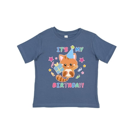 

Inktastic Its My Birthday with Kitten Stars and Confetti Gift Toddler Boy or Toddler Girl T-Shirt