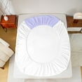 thumbnail image 5 of jejeloiu Cute Kawaii Bowknot Queen Sheet Sets,Purple Letter C Bed Set For Girls 4 Pieces, 5 of 7
