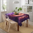 thumbnail image 5 of Halloween Table Cloth Rectangle Table 54x72in, Halloween Purple Carved Pumpkin Water-Repellent Table Cover Halloween Decor, Tablecloth Wrinkle Resistance for Halloween Decorations, 5 of 6
