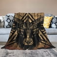 thumbnail image 2 of Autua Horned Animal Pentagram Symbolism Warm Lightweight Fleece Throw Blanket for All Seasons - Cow Gifts Blanket for Living Rooms Sofa Decor - Soft Flannel Material Blanket 40x50in, 2 of 6