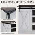 thumbnail image 4 of EDYO LIVING Farmhouse TV Stand for 65 Inch TV, Wood TV Stand with Sliding Barn Door, Entertainment Center with Storage Cabinet, Rustic Media Console for Living Room Bedroom, Ash Gray, 4 of 8