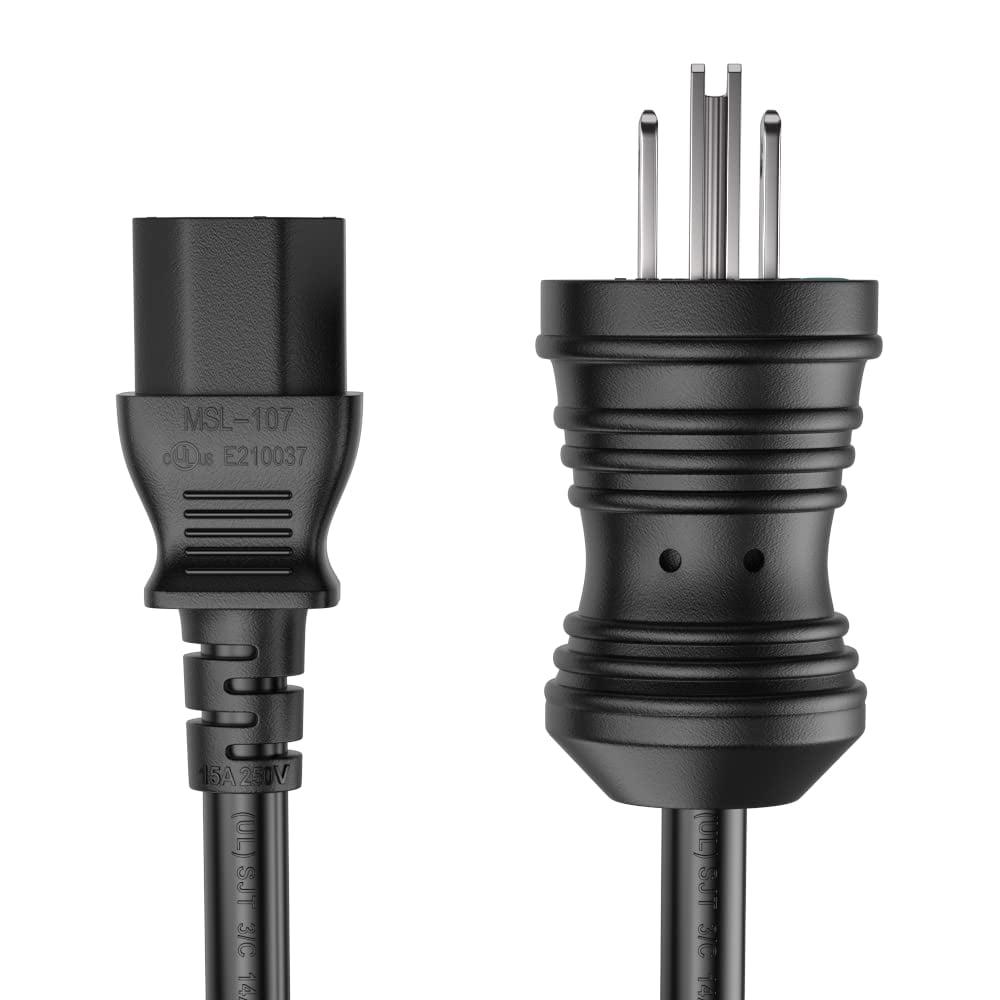 Cable Leader 10ft NEMA 5-15P to C13 Hospital Grade Power Cord 16 AWG, Black