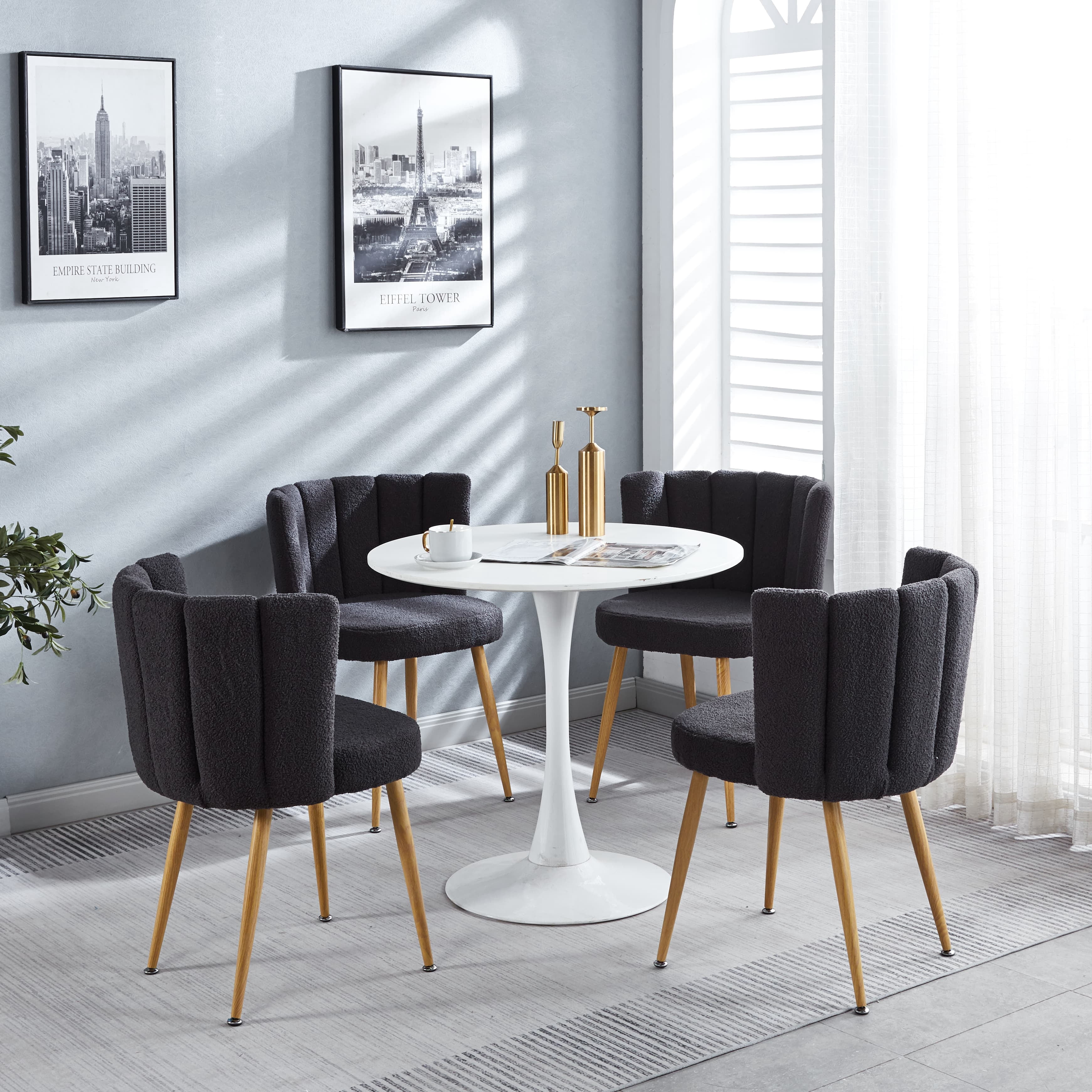 MAYEERTY Modern Gray Dining Chair Dining Living Room Set of 2