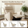 thumbnail image 4 of Beige Modern Swivel Rocking Recliner Chair, Manual Recliner with 360° Rotation, Adjustable 90–150° Backrest and Footrest, Comfortable Accent Chair for Living Room, 4 of 8