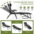 thumbnail image 3 of Barara King Garden Conversation Table Set, Conversation Loveseat Chairs Set, 3 Pieces Patio Folding Chaise Lounge Set with PVC Tabletop-Black, 3 of 8