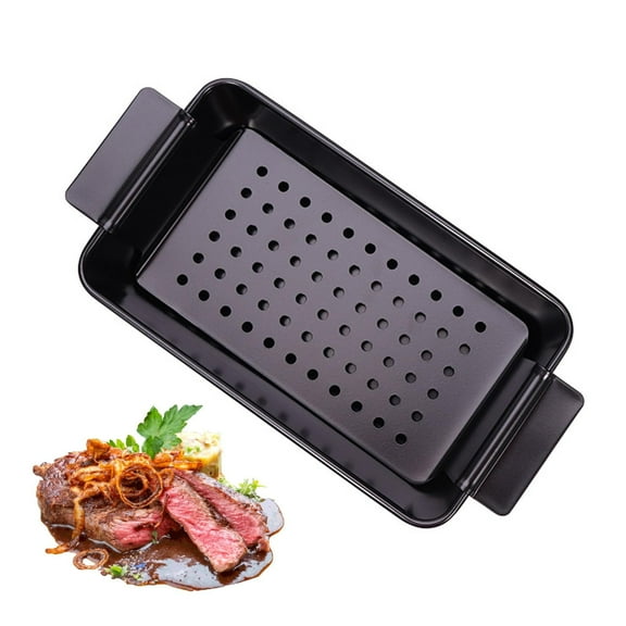 Meatloaf Pan with Drain Tray, Black Nonstick 9.8 x 5.7 Inch Meatloaf Pan with Drainer for Baking for Meatloaf and Banana Bread, Send Goods from Local Warehouse