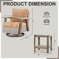 thumbnail image 4 of MeetLeisure Outdoor Wicker Swivel Rocker Chairs Sets of 4 and 2 Side Table, Tan, 4 of 8