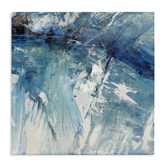 Stupell Industries Modern Abstract Blue Paint Chaos Bold Rigid Movement Canvas Art, 17 x 17, by Sarah Stockstill