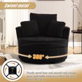 thumbnail image 3 of KINFFICT Chenille Swivel Barrel ChairAccent Chair, Oversized Comfy Armchair with Pillows, Modern Leisure Sofa Chair for Living Room Bedroom, Black, 3 of 8