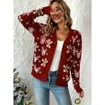 thumbnail image 3 of Plus Size Christmas Cardigans for Women Button Knit Sweaters Winter Christmas Jackets, 3 of 7