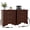 Walnut Brown, variant on FIAKOA Farmhouse 3 Drawer Nightstand with Charging Station for Bedroom, Rustic Bedside Table for Livingroom, White