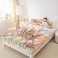 thumbnail image 3 of Erosebridal Kids Easter Eggs Rabbits Full Size Sheets 4-Piece,Boys Girls Cartoon Animal Flowers Bed Sheets,Microfiber Bedroom Decor, 3 of 5