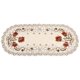 thumbnail image 1 of Camino de mesa bordado con flores rojas y caladas, decoración de mesa ovalada, 1 of 8