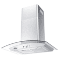 thumbnail image 2 of Campana Extractora Cocina 90 Cm Vidrio Curvo Inoxidable AROL C-AC2F90, 2 of 7