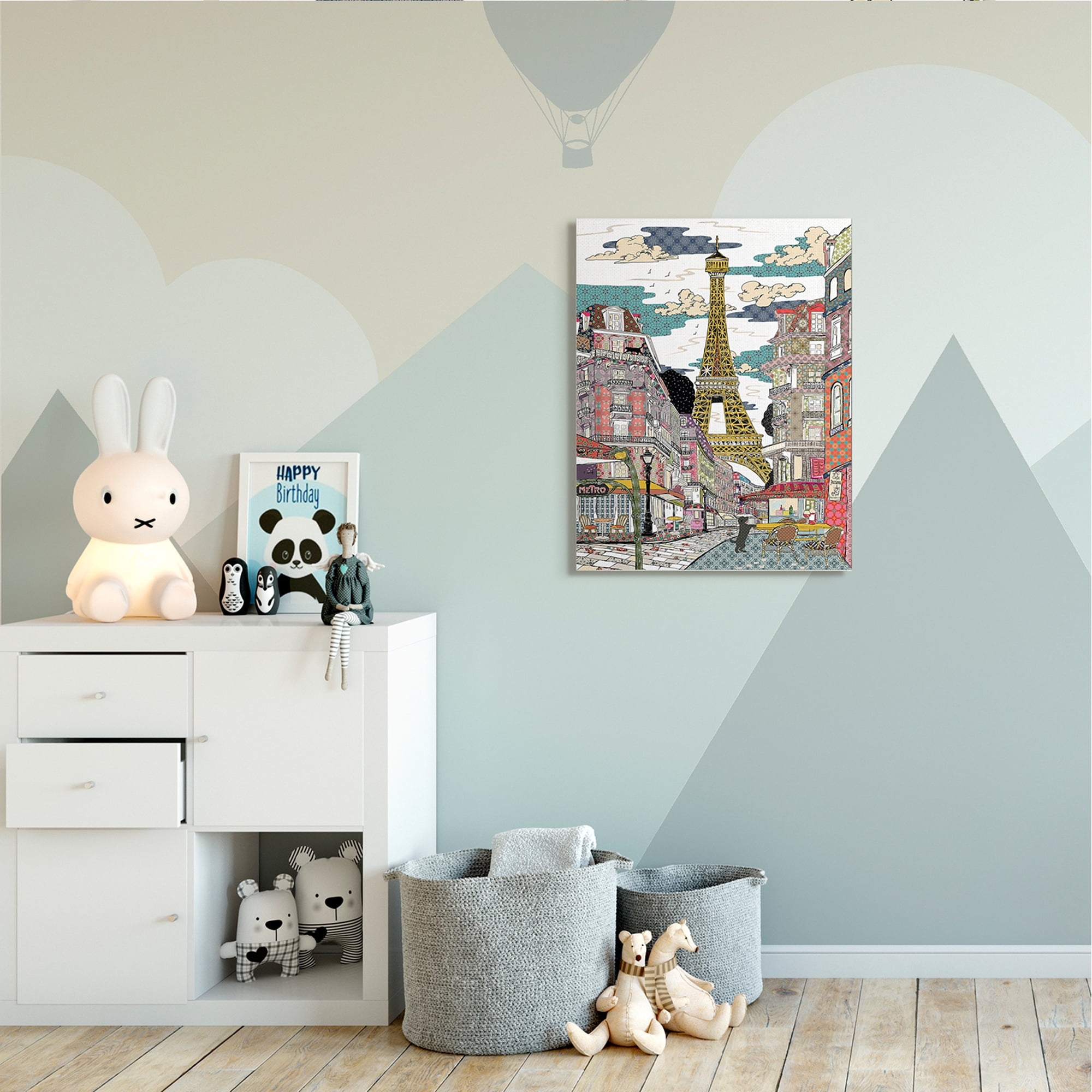 Stupell Industries Patchwork Pattern Paris Architecture Abstract Urban City Abstract Painting Gallery Wrapped Canvas Art Print Wall Art, 30 x 40