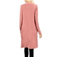 thumbnail image 3 of J. METHOD Women's Open Front Long Sleeve Cardigan Casual Basic Lightweight Soft Sweater with Slouchy Pockets NEWJ1440 Dusty Rose 1X, 3 of 5