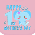 thumbnail image 4 of Inktastic Happy First Mothers Day with Elephant Boys or Girls Baby Bib, 4 of 4