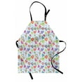 thumbnail image 1 of Valentines Apron, Various Kinds of Hand Drawn Style Colorful Hearts with Wings Arrows and Flowers, Unisex Kitchen Bib with Adjustable Neck for Cooking Gardening, Adult Size, Multicolor, by Ambesonne, 1 of 4