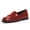 Red, variant on YDN Womens Retro Round Closed Toe Penny Loafers Chunky Low Heels Slip On Flats Office Daily Formal Shoes Size 7 Red