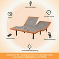 thumbnail image 2 of ESHINE Adjustable Bed Frame with 14-inch Split Queen Top Gel Memory Foam Mattress, Massage, USB Ports, Underbed Light, Head and Foot Incline, Orange Split Queen, 2 of 8