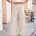 thumbnail image 7 of WGRFFH Polka Dot Pants for Women,Wide Leg Palazzo Pants,Casual Barrel Baggy Pants,Elastic High Waist Comfy Trousers with Pockets,Summer Boho Beach Pants,Lightweight Loose Ankle Pants Beige, 7 of 7