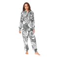thumbnail image 2 of FORMRS Onesies Pajama for Adults Unisex Hoodie Winter Jumpsuit One Piece Sleepwear, Sizes S-2XL, Black Roses, 2 of 7