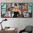 thumbnail image 2 of wall26 Framed Canvas Print Wall Art Set Stylish Fashion Audrey Hepburn Graffiti &amp; Street Art Comic Book Illustrations Modern Art Urban Portrait for Living Room, Bedroom, Office - 16"x24&quot, 2 of 5