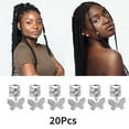 thumbnail image 3 of Unique Bargains 20 Hair Cuffs Dreadlock Hollow Butterfly Dreadlock Hair Clips Silver Tone, 3 of 5