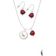 thumbnail image 2 of Delight Jewelry Silvertone Domed Llama Red Lucky Ladybug Necklace and Dangle Earrings Set, 2 of 6