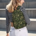 thumbnail image 5 of Disketp Green Camouflage Skull print Canvas Backpack Lightweight Travel Daypack Student Rucksack Laptop Backpack-, 5 of 5